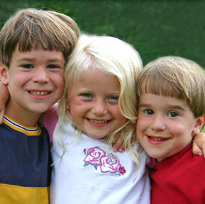 three children together